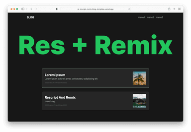 Remix로 블로그 만들기, 근데 이제 ReScript를 곁들인